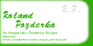 roland pozderka business card